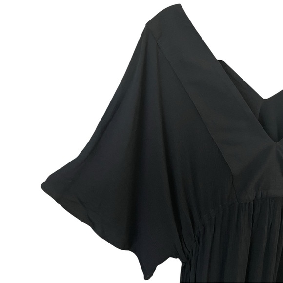 Lauren Ralph Lauren Size Small Black V Neck Adjustable Coverup Beach Tunic - Picture 6 of 8